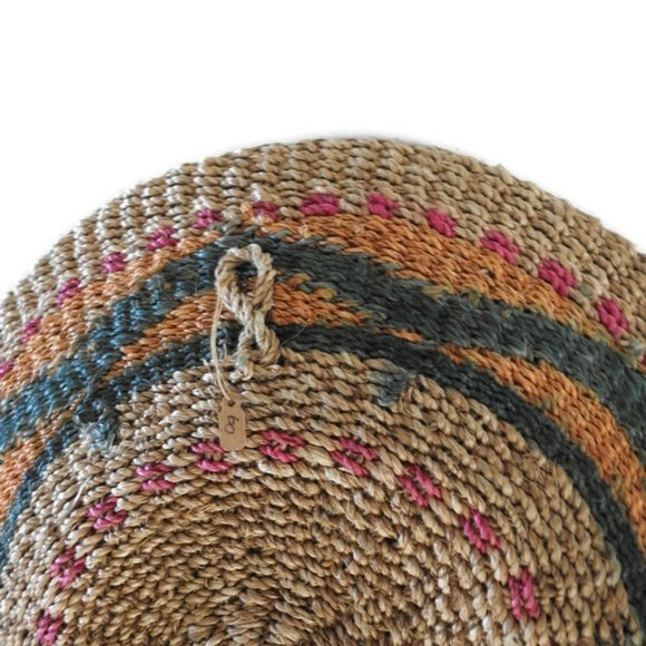 NWT Large Hand Woven Sisal Wall Basket Decor 17\